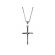 Straight Cross with 5 Diamonds in 18kt White Gold