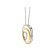 Two Tone Three Circles Diamond Pendant Necklace in 18kt Gold