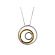 Two Tone Three Circles Diamond Pendant Necklace in 18kt Gold
