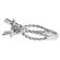 Circle Halo with Open Twist Rope Shank Engagement Ring Semi Mount in 18kt White Gold