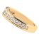 Ladies Triple Side Wedding Band with Princess Cut and Round Diamonds in 18k Yellow Gold