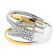 Two Tone Criss Cross Style Cocktail Ring with Diamonds in 18k White and Yellow Gold