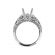 Semi Mount Engagement Ring with Milgrain Surrounding Diamonds in 18k White Gold