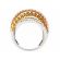 Tri Tone Crossover Style Ring with Diamonds in 18k White and Rose Gold & Beaded Design of 18k Yellow Gold