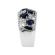 Genuine Sapphire and Diamond Wide Ladies Ring in 18kt White Gold