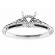 Diamond Embellished Rope Design Semi Mount Engagement Ring in 18kt White Gold