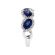 Oval Sapphires Framed in Diamonds Ladies Ring in 18kt White Gold
