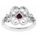 Vintage Lace Design Ruby and Diamond Ring in 18kt White Gold