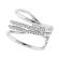 Four Row Open Row Design Diamond Ladies Ring in 18kt White Gold