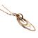 Tri Color Large Layered Interlocking Circles Pendant on 18kt Rose Gold Chain