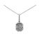 Emerald Cut Diamond Pendant Surrounded by Round and Baguette Diamonds in 18k White Gold