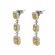Triple Drop Dangling Earrings with Fancy Yellow Diamonds Surrounded by Halo of White Diamonds in 18k White Gold