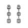 Triple Drop Dangling Earrings with Fancy Yellow Diamonds Surrounded by Halo of White Diamonds in 18k White Gold