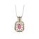 Ruby Two Tone Filigree Pendant with Diamonds in 18k White and Yellow Gold
