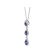 Triple Drop Sapphire Pendant with Halos of Diamonds in 18k White Gold