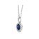 Oval Sapphire Pendant with Graduating Halo of Diamonds in 18k White Gold