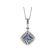 Diamond Shaped Sapphire Pendant with Diamonds in 18k White Gold