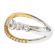 Ladies Two Tone Crossover Ring with Diamonds in 18k White And Yellow Gold