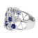 Sapphire Openwork Ring with Diamonds in 18k White Gold