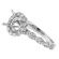 Semi Mount Round Halo Twist Style Engagement Ring with Diamonds in 18k White Gold