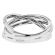 Abstract Crossover Style Ring with Pav?? Set Diamonds in 18k White Gold