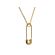 Safety Pin Pendant with Diamonds in 18k Yellow Gold