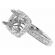 Square Halo Semi Mount Engagement Ring with Graduating Diamonds in 18k White Gold