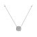 Square Diamond Cluster Necklace with Halo Design in 18k White Gold