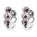 Three Tier Ruby Huggie Earrings with Crossover Halos of Diamonds in 18k White Gold