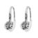 Halo Style Lever-Back Dangling Diamond Earrings in 18k White Gold