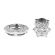 Separable Round Stud Earrings with Ornate Design of Diamonds and Milgrain in 18k White Gold (Wear Two Ways)