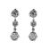 Dangling Earrings with Clusters of Diamonds in 18k White Gold