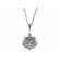 Flower Shaped Pendant with Protruding Diamonds in 18k White Gold
