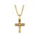 Cross Pendant with Channel Set Diamonds in 14k Yellow Gold