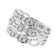 Triple Row Cocktail Ring with Link Design of Diamonds in 18k White Gold