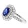 Double Halo Oval Sapphire Ring with Diamonds in 18k White Gold
