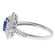 Double Halo Oval Sapphire Ring with Diamonds in 18k White Gold