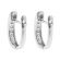 18k White Gold Huggie Earrings with Diamonds Between Milgrain Design