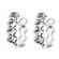 Diamond Huggie Earrings with Wavy Design in 18k White Gold