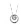 Double Circle Pendant with Diamonds in 18k White Gold