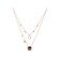 Double Layer Necklace with Burnish, Bezel, and Prong Set Diamonds in 14k Rose Gold