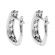 Openwork Diamond Earrings [Huggies] in 14k White Gold - Round and Pear Pattern