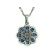 Sunburst Flower Diamond and Sapphire Pendant in 18kt White Gold