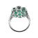 Split Shank Cocktail Ring with Diamonds and Oval Shaped Emeralds in 18k White Gold