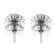 Round Cluster Studs / Diamond Earrings - 18k White Gold Jewelry