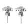 Square Diamond Cluster Studs - Convertible Dangling Earrings - Halo Style - 18k White Gold Jewelry
