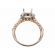 Two Tone Diamond Engagement Ring - 18k White and Rose Gold - Round Halo - Semi Mount