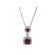 Dangling Ruby Necklace with Halos of Diamonds in 18k White Gold