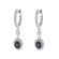 Dangling Sapphire Hoop Earrings with Diamonds 18k White Gold