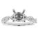 Semi Mount Twist Style Engagement Ring with Diamonds in 18k White Gold